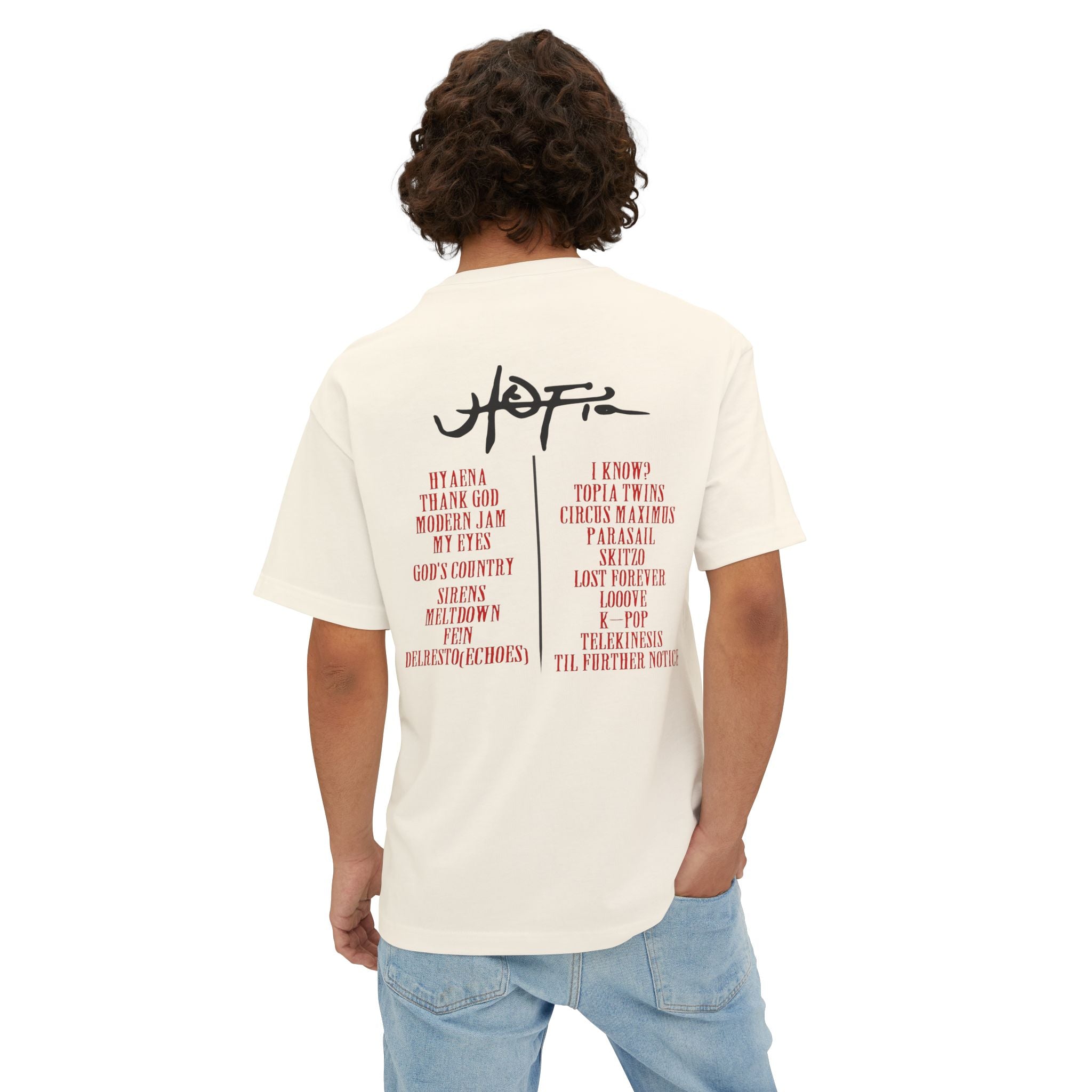 Boxy Tee — Travis Scott UTOPIA Tracklist t-shirt.