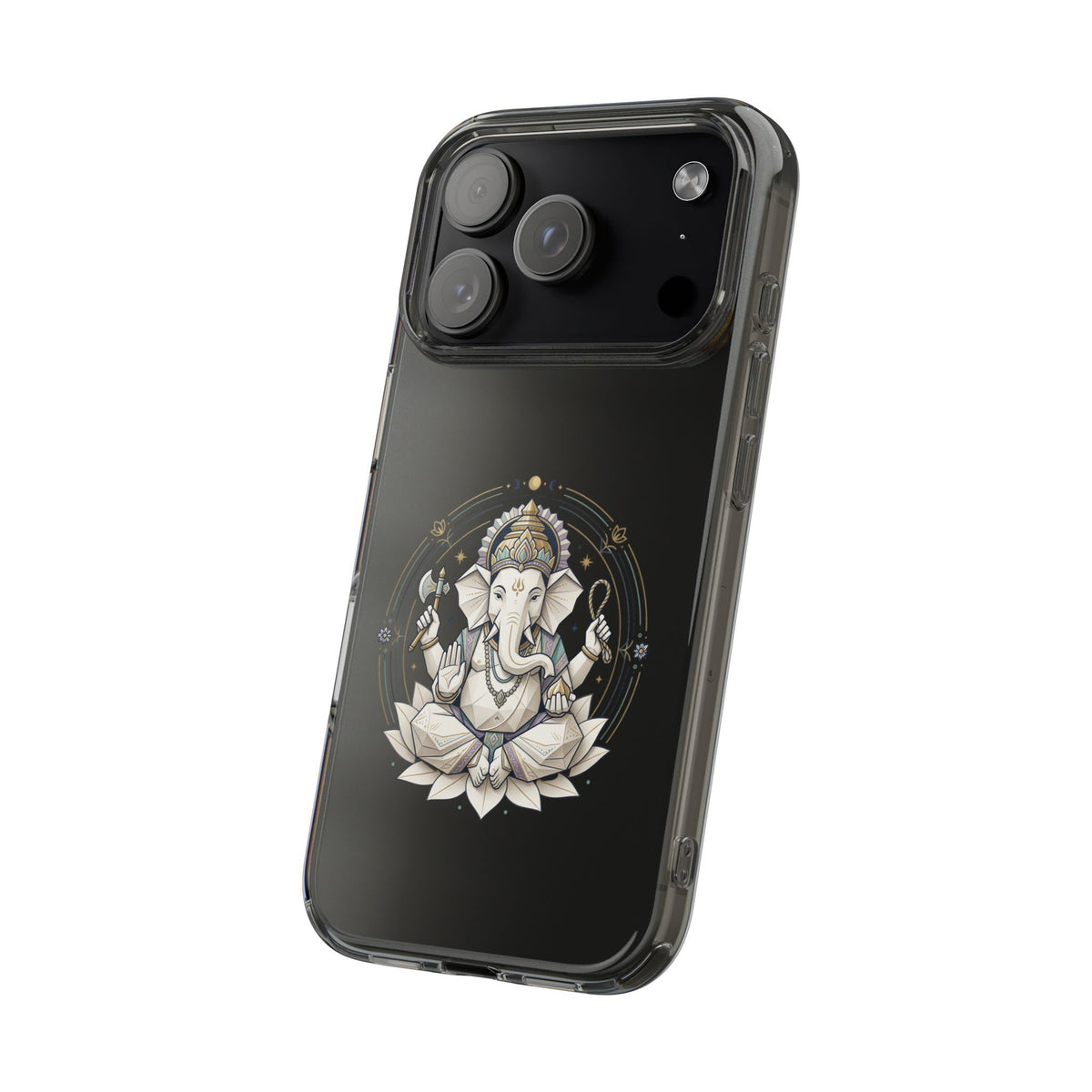Clear Impact Phone Case — Lotus Ganesha Spiritual iPhone Cover