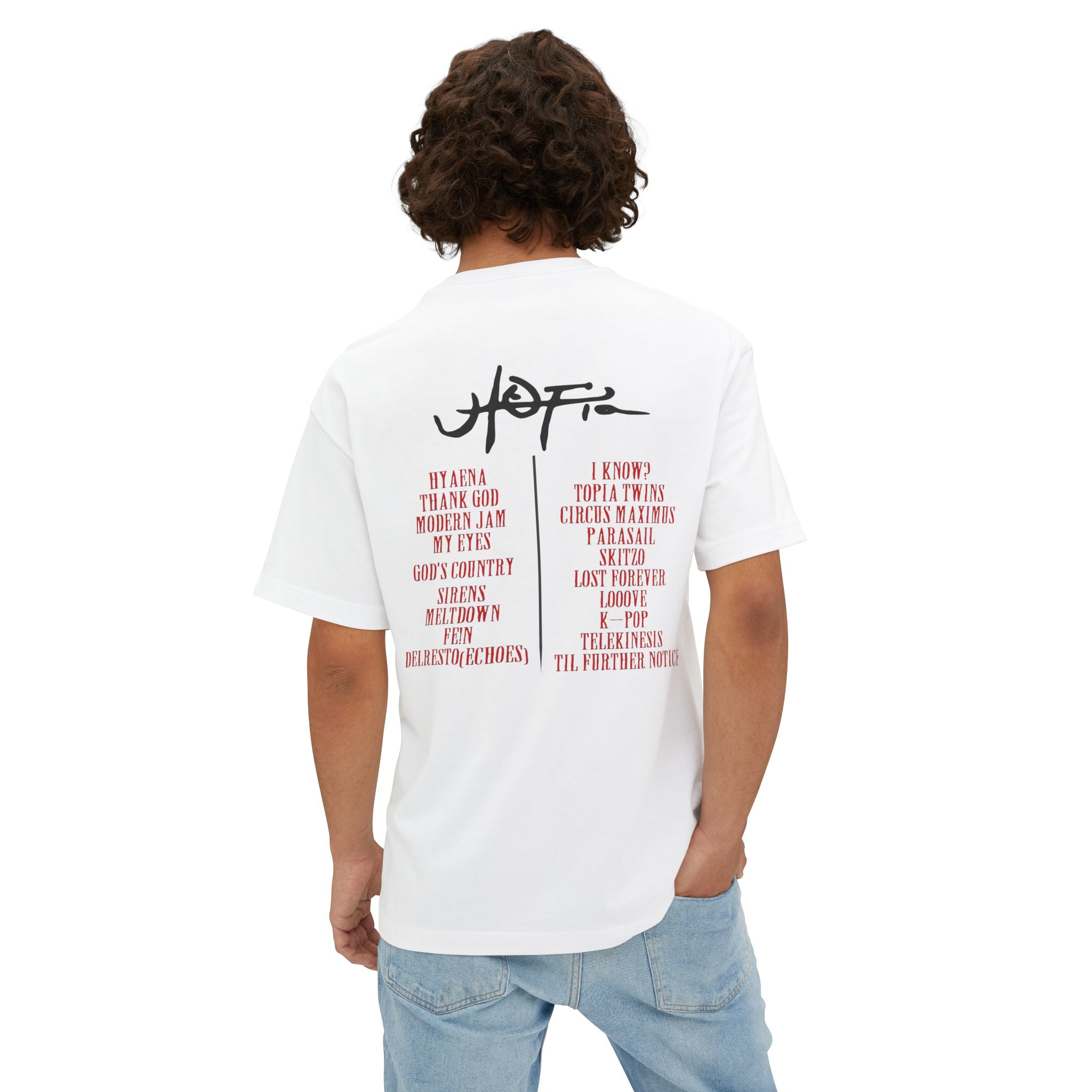 Boxy Tee — Travis Scott UTOPIA Tracklist t-shirt.