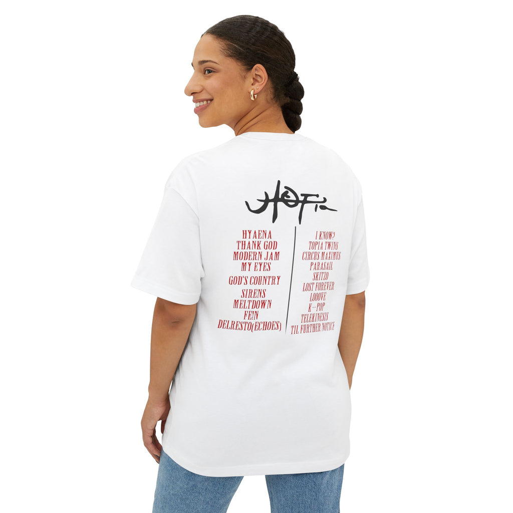 Boxy Tee — Travis Scott UTOPIA Tracklist t-shirt.