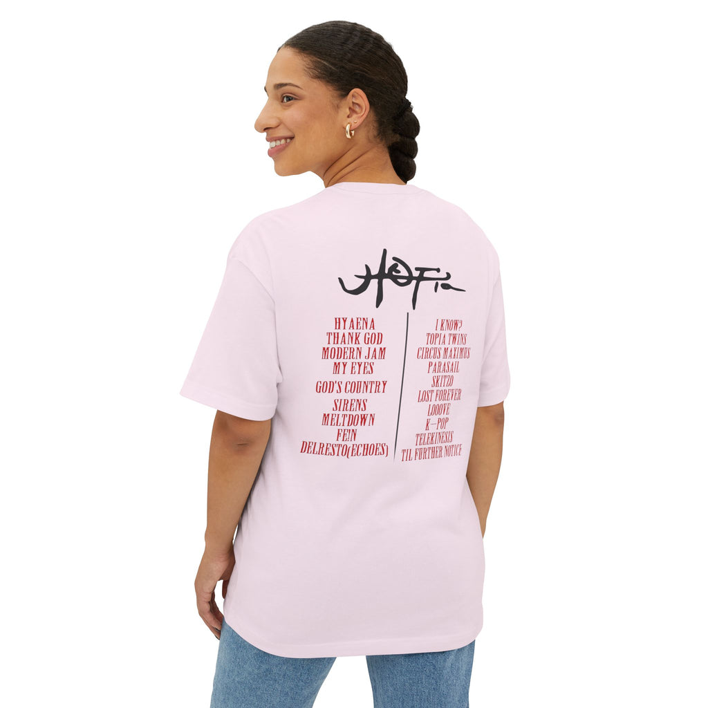 Boxy Tee — Travis Scott UTOPIA Tracklist t-shirt.