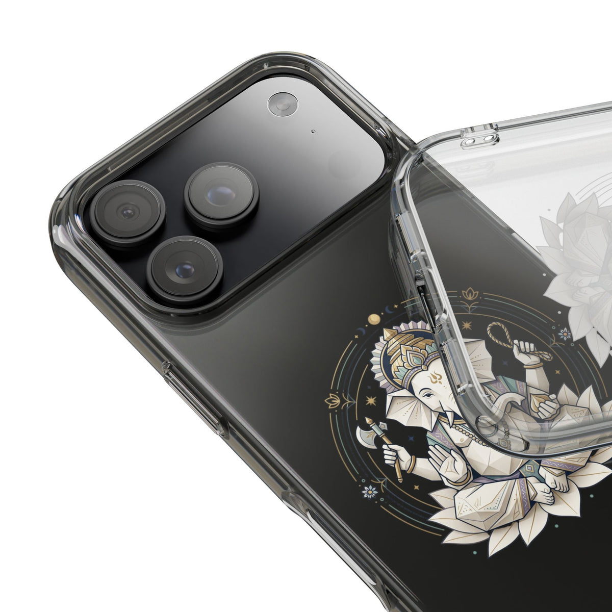 Clear Impact Phone Case — Lotus Ganesha Spiritual iPhone Cover