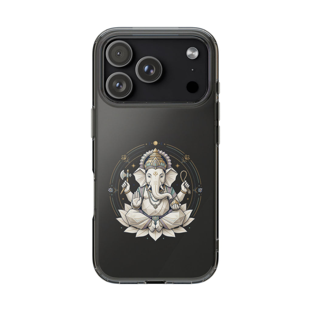 Clear Impact Phone Case — Lotus Ganesha Spiritual iPhone Cover