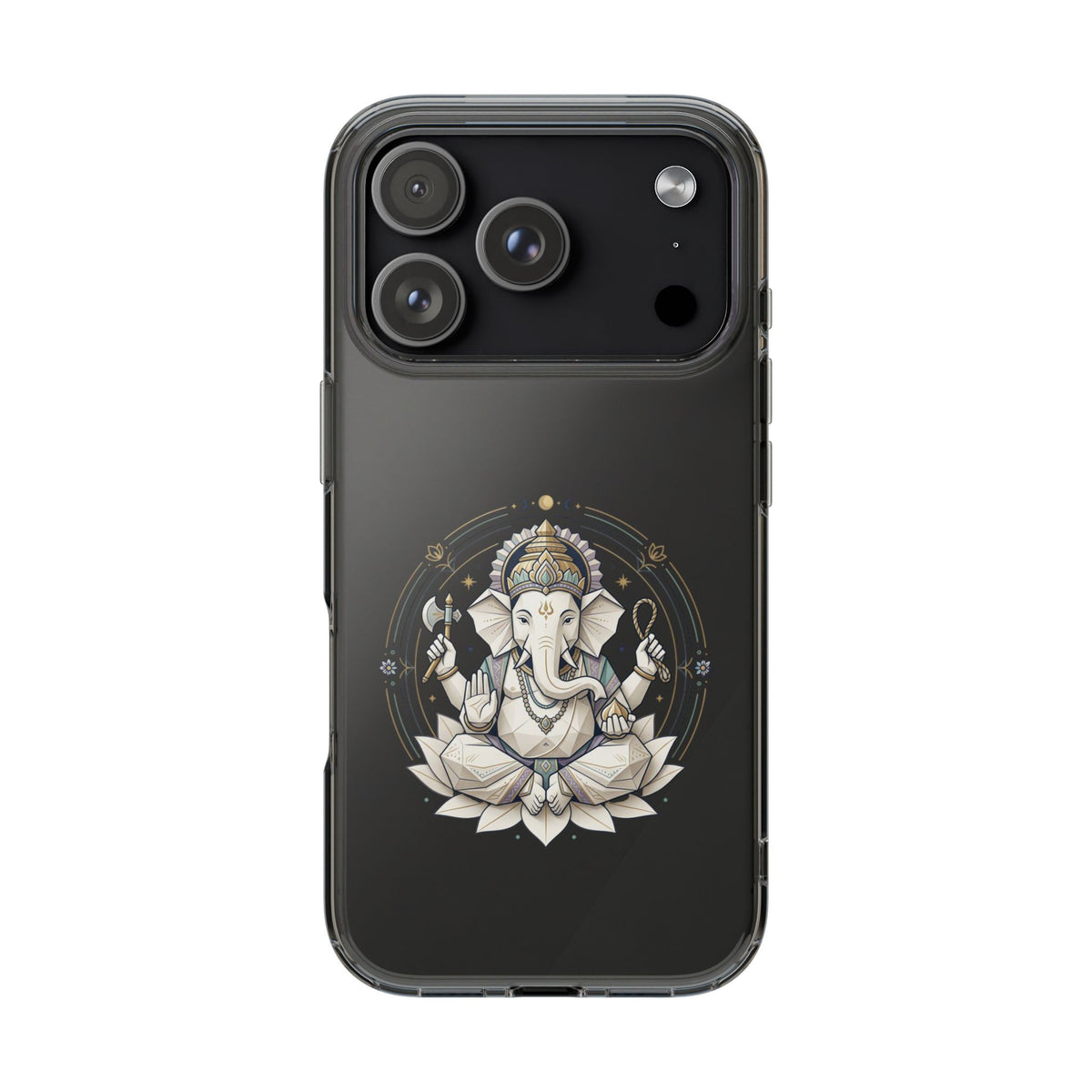 Clear Impact Phone Case — Lotus Ganesha Spiritual iPhone Cover